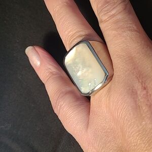 Chunky moonstone cocktail ring